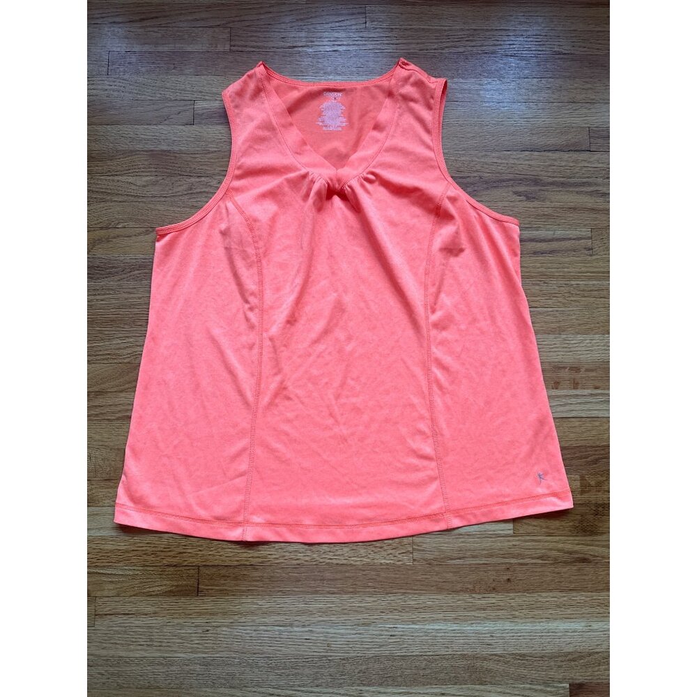 Danskin Now Womens Coral Sleeveless Activewear Tank Top 1X (16W) Polyester Light